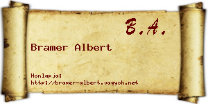 Bramer Albert névjegykártya