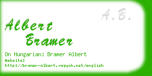 albert bramer business card